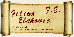 Filipa Elaković vizit kartica